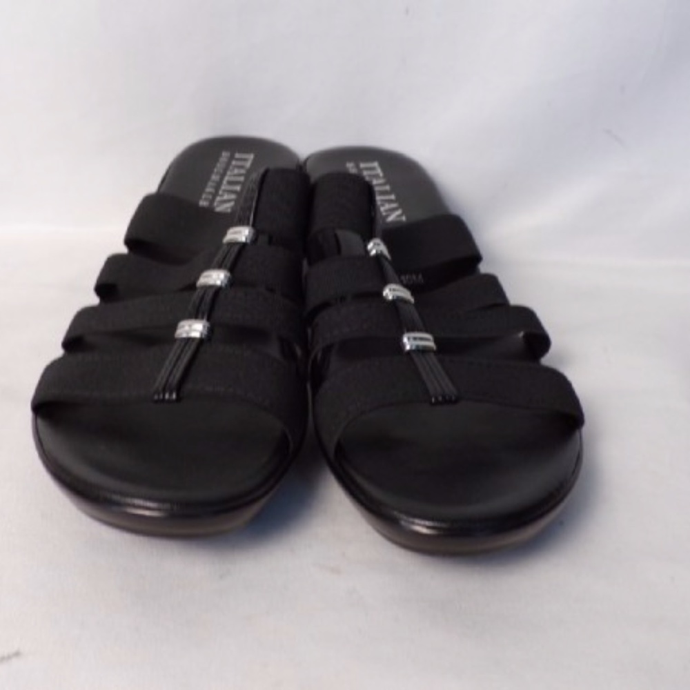 Italian shoemaker Wedge Sandals Black size 10M. - Picture 5 of 5
